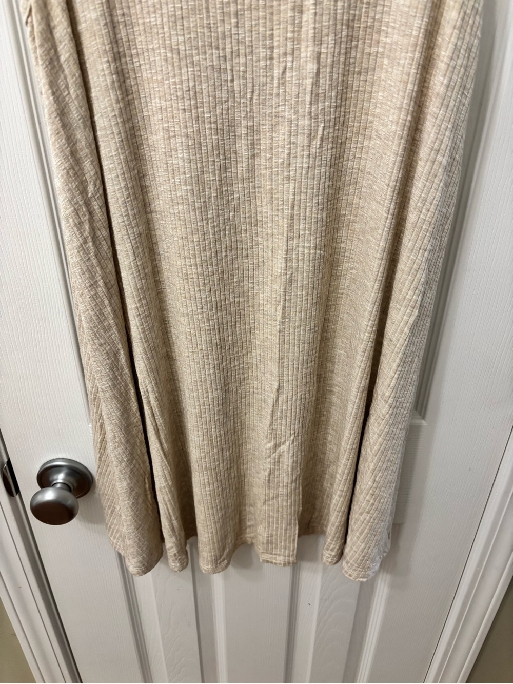 Audrey 3+1 Ribbed Oatmeal Double-Strap Swing Tank Dress Women’s Size Large - Picture 4 of 7